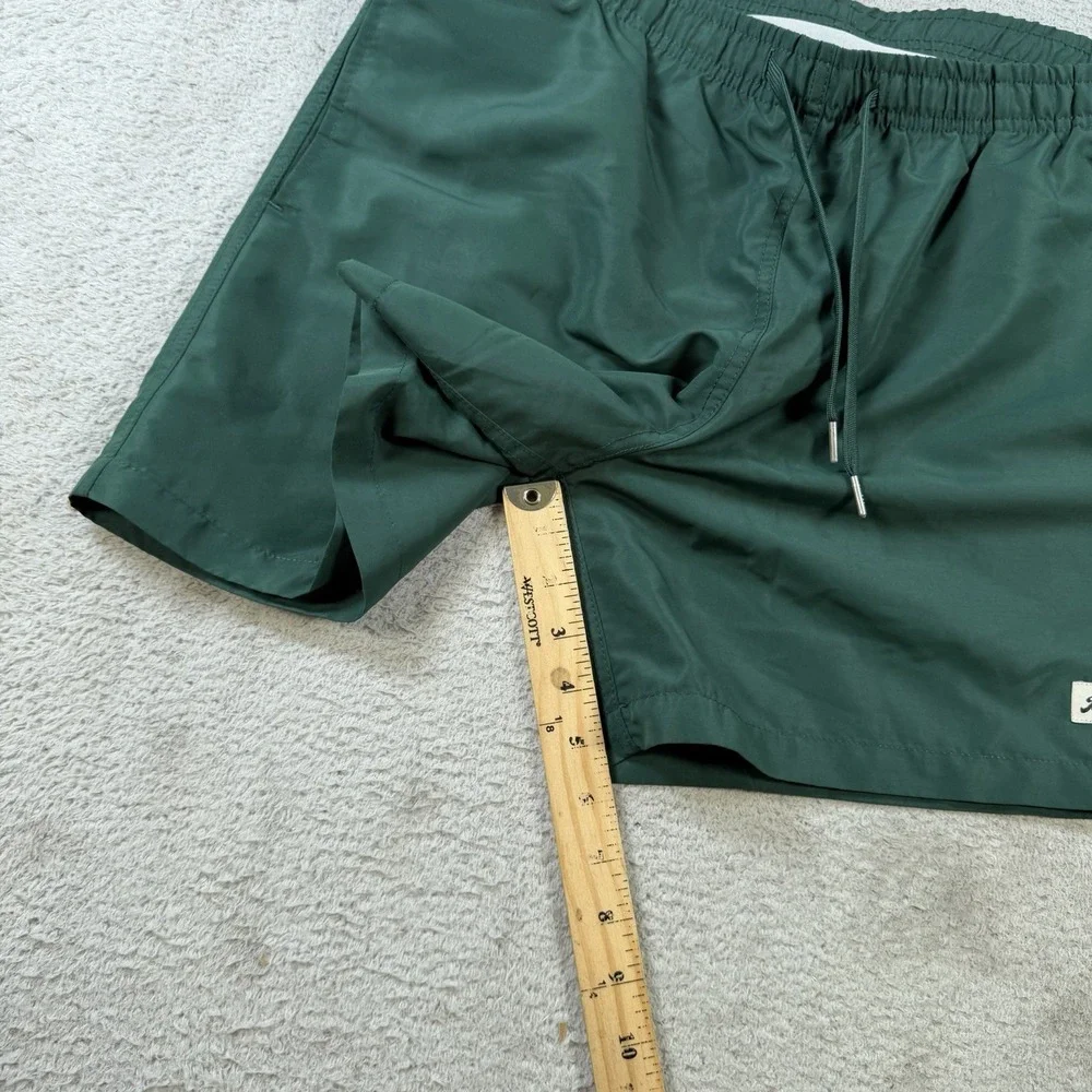 Bather Shorts Mens Large Green Swim Trunks Lined Beach Surf Summer Performance